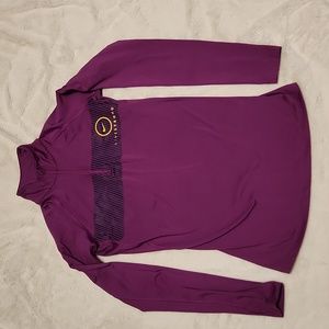 Nike Pro Combat Livestrong Dri-Fit Compression 1/4 Zip Top Purple Pink Sz Small